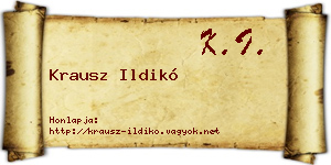Krausz Ildikó névjegykártya