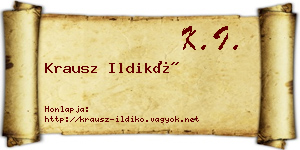 Krausz Ildikó névjegykártya